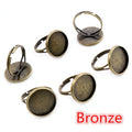 Round Cabochon Tray Adjustable Ring Blanks in Mixed Finishes view 3