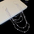Layered Pearl and Chain Ear Hook Earrings in Two Tones view 6
