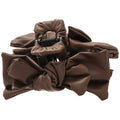 Brown Faux Leather Bow Claw Clip Large Spring Clamp view 5