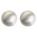 Silver Tone Brushed Hollow Ball Stud Earrings In Five Sizes view 5