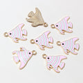 Striped Enamel Tropical Fish Charms in Seven Color Styles view 7