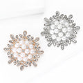 Round Pearl Sunburst Brooch in Rose Gold or Silver Tone view 3