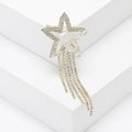 Crystal Star Brooch with Cascading Rhinestone Tassels view 3