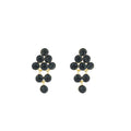 Black Rhinestone Cluster Cascade Drop Stud Earrings view 5