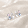Pastel Faceted Petal Pearl Look Cluster Stud Earrings view 4