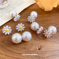 Daisy And Pearl Reversible Stud Earrings Fashion Jewelry view 1