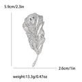 Pavé Crystal Feather Brooch in Four Color Finishes view 9