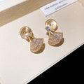 Crystal Fan Drop Earrings in Gold and Silver Tone Options view 8