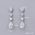 Round Teardrop Clear Stone Drop Earrings Metal Jewelry Design view 3