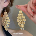 Layered Sequin Chandelier Earrings In Silver And Gold view 3