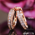 U Shape Clear Pave Hoop Earrings Silver Gold Rose Gold view 4