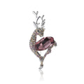Crystal Antlered Deer Brooch in Dusty Pink or Pale Blue view 5
