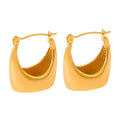 Chunky Half-Moon Hoop Earrings Gold Silver Metal Pair view 5