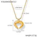 Twisted Crescent Horn Pendant Necklaces Gold Chain and Cord view 6