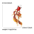 Enamel Goldfish Brooch Crystal Body Pearl Accent Pin view 5