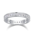 Slim Channel-Set Clear Stone Band In Three Metal Finishes view 6