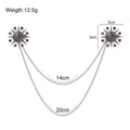 Silver Tone Sun Crystal Metal Brooch Pin for Jackets and Lapels view 2