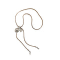 Silver Tone Heart Lariat Necklace with Chain Tassels view 5