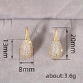 Gold Teardrop Full Pave Cubic Zirconia Hook Drop Earrings view 4