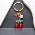 Six-Style Transparent Red and Black Cherry Pearl Keychain Collection view 4