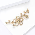 Plum Blossom Branch Brooch Pearl Rhinestone Two Finishes view 4