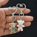 Flocked Teddy Bear Heart-Clasp Charms in Two Colors view 3