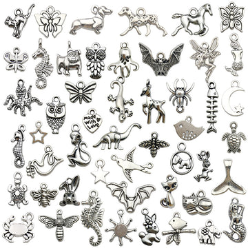Antique Silver Insect Metal Charms for Jewelry and Craft Projects