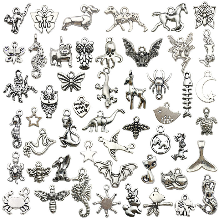 Antique Silver Insect Metal Charms for Jewelry and Craft Projects