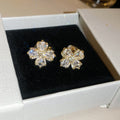 Crystal Flower Ear Cuffs with Layered Floral Clusters view 7