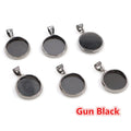 Plain Round Pendant Bezel Settings in Six Plated Finishes view 6