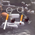 Cigarette and Red Wine Glass Novelty Split Ring Keychains view 3
