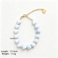 Glossy Heart Bead Bracelet With Gold Tone Extension Chain view 10