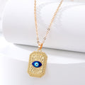 Gold and Silver Tone Geometric Crystal Evil Eye Necklaces view 6
