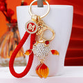 Jeweled Goldfish Keychains in Five Colors with Braided Fortune Loops view 7
