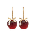 Red Apple Hook Earrings with Crystal Bow Detail Jewelry Design view 5