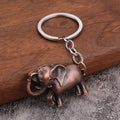 Elephant Metal Keychain in Four Finish Colors with Split Ring view 2