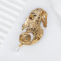 Horse Head Enamel Pearl Look Metal Brooch Pin for Jackets and Lapels view 3