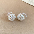 Woven Round Ear Clips in Four Gold and Silver Designs view 4