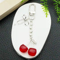 Bow and Cherry Enamel Clasp Keychains in 4 Bright Colors view 4