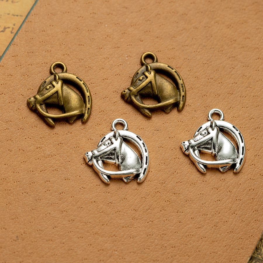 18x16mm Horse Head Alloy Charm Pendant