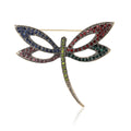 Crystal Dragonfly Brooch In Silver And Multicolor Decorative Lapel Pin view 5