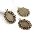 Thick Oval Metal Pendant Trays in Two Antique Finishes view 2