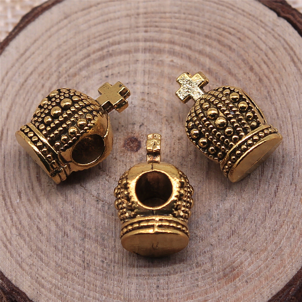 16x10mm 3.7g Multicolor Zinc Alloy Crown Large Hole Beads for Bracelet Necklace DIY Jewelry Making
