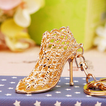 Openwork High Heel Keychains in Gold and Silver Tone Finishes