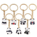 Bamboo, Apple and Flower Panda Enamel Keychains, 6 Poses view 1