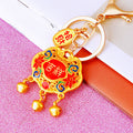 Chinese Enamel Fortune Lock Keychains with Plain and Corded Options view 11