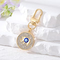 Gold and Silver Tone Crystal Evil Eye Clip Keychains in Six Designs view 6
