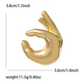 Polished Alloy OK Hand Gesture Brooch Gold Silver Tone view 5