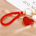 Double Sided Crystal Heart Keychains with Braided and Plain Loop Options view 7