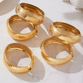 Wide Textured Hinged Bangles in Five Gold Tone Patterns view 3